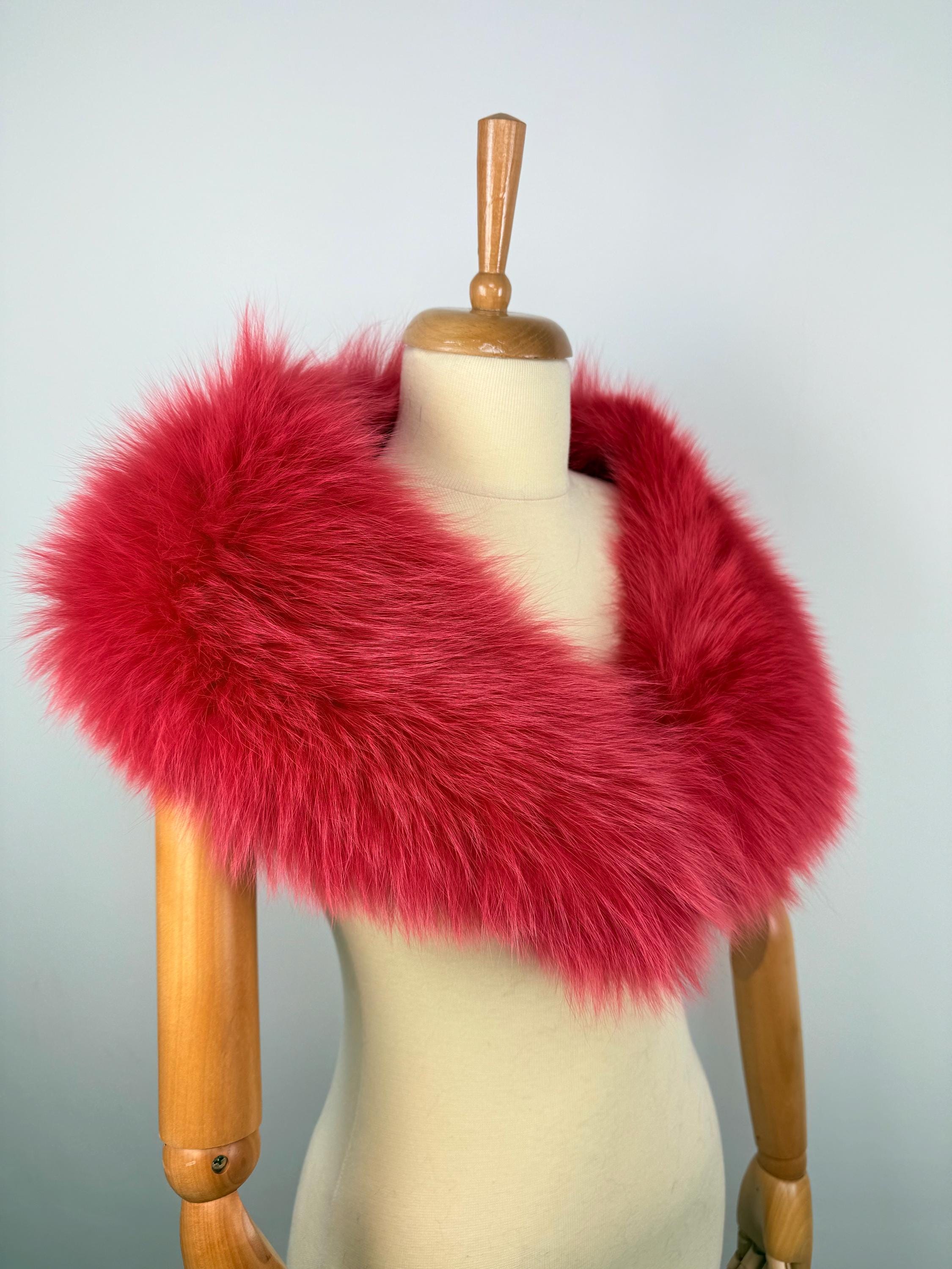 Luxury Red Fox Fur Collar – Real Fur, Handmade in Greece, Elegant Neck Accessory