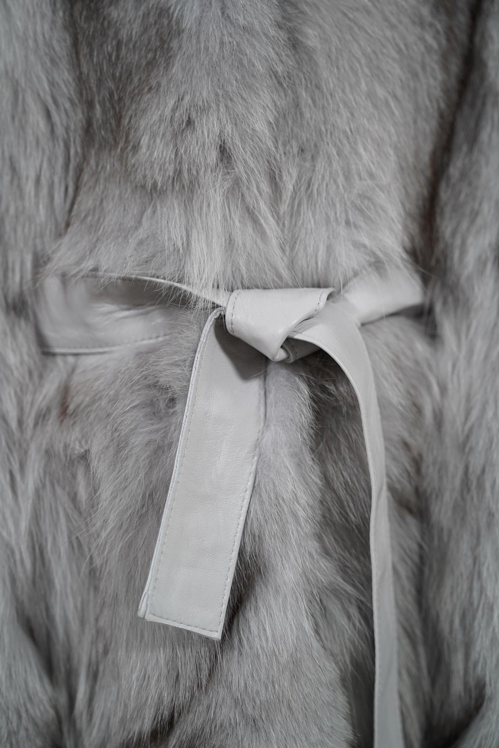 Luxury Gray Fur Cape: Real Fox Fur Grey Jacket Poncho with Belt