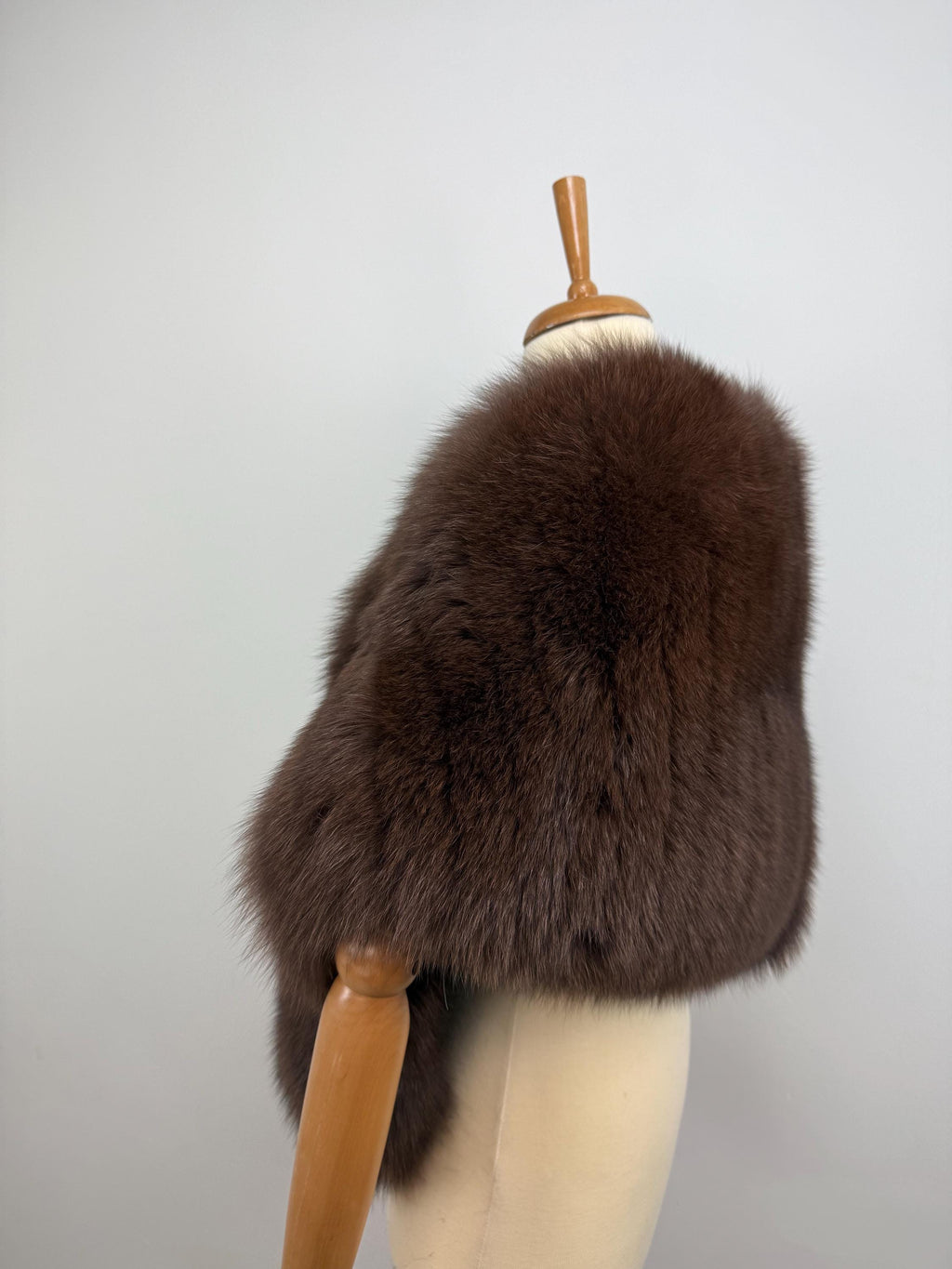 Brown Fox Fur Shawl – Real Fur Wrap, Handmade in Greece, Luxury Evening Shawl