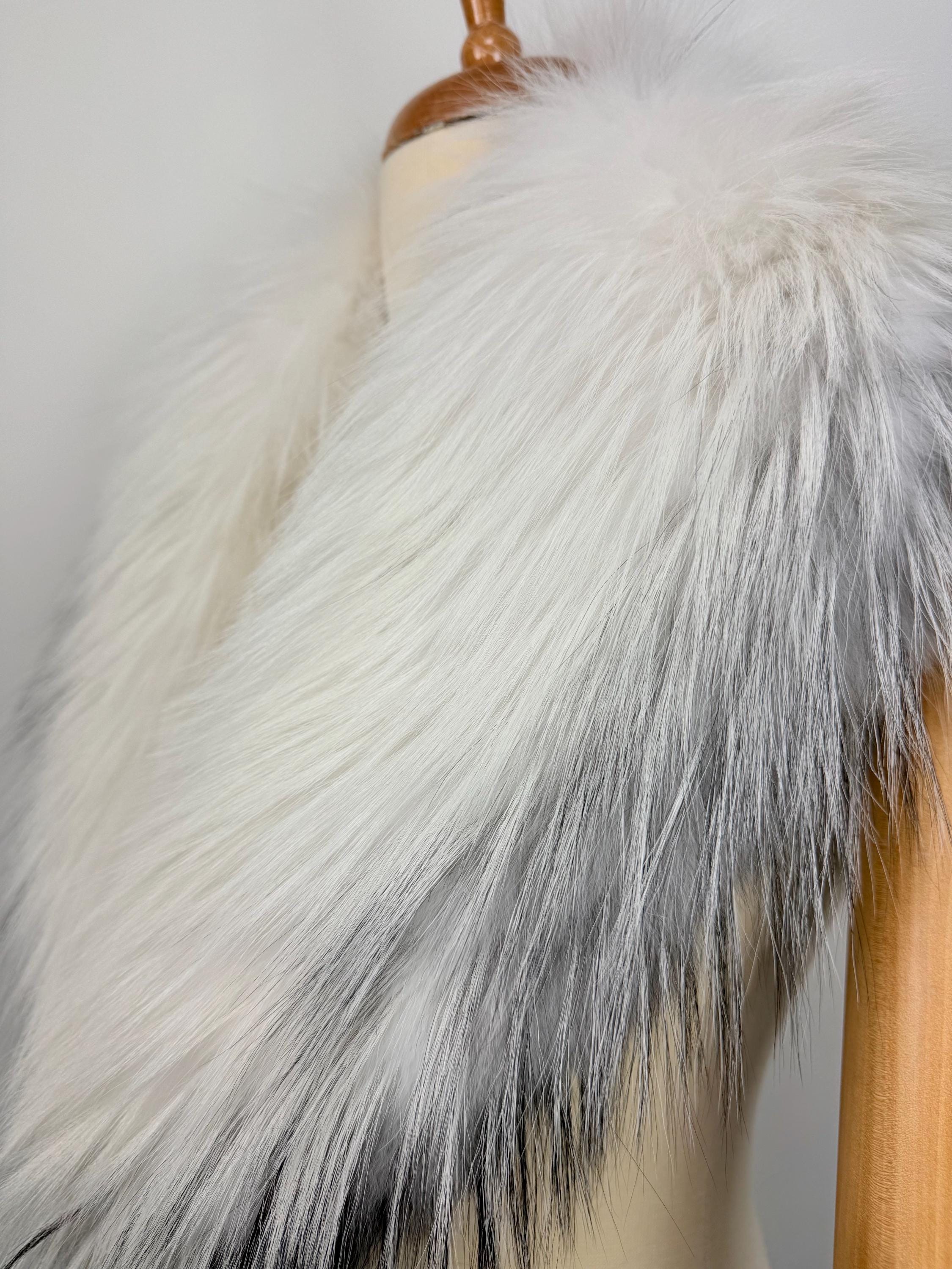 Platinum Fox Fur Collar – Real Fur Collar, Handmade in Greece, Luxury Neck Accessory