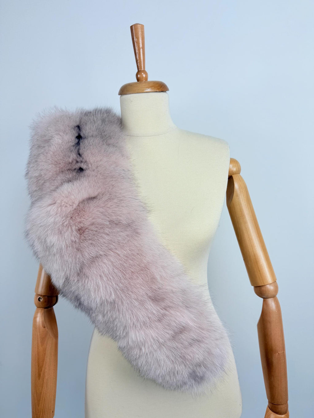 Light Pink Fox Fur Collar – Real Fur Collar, Handmade in Greece, Luxury Neck Accessory