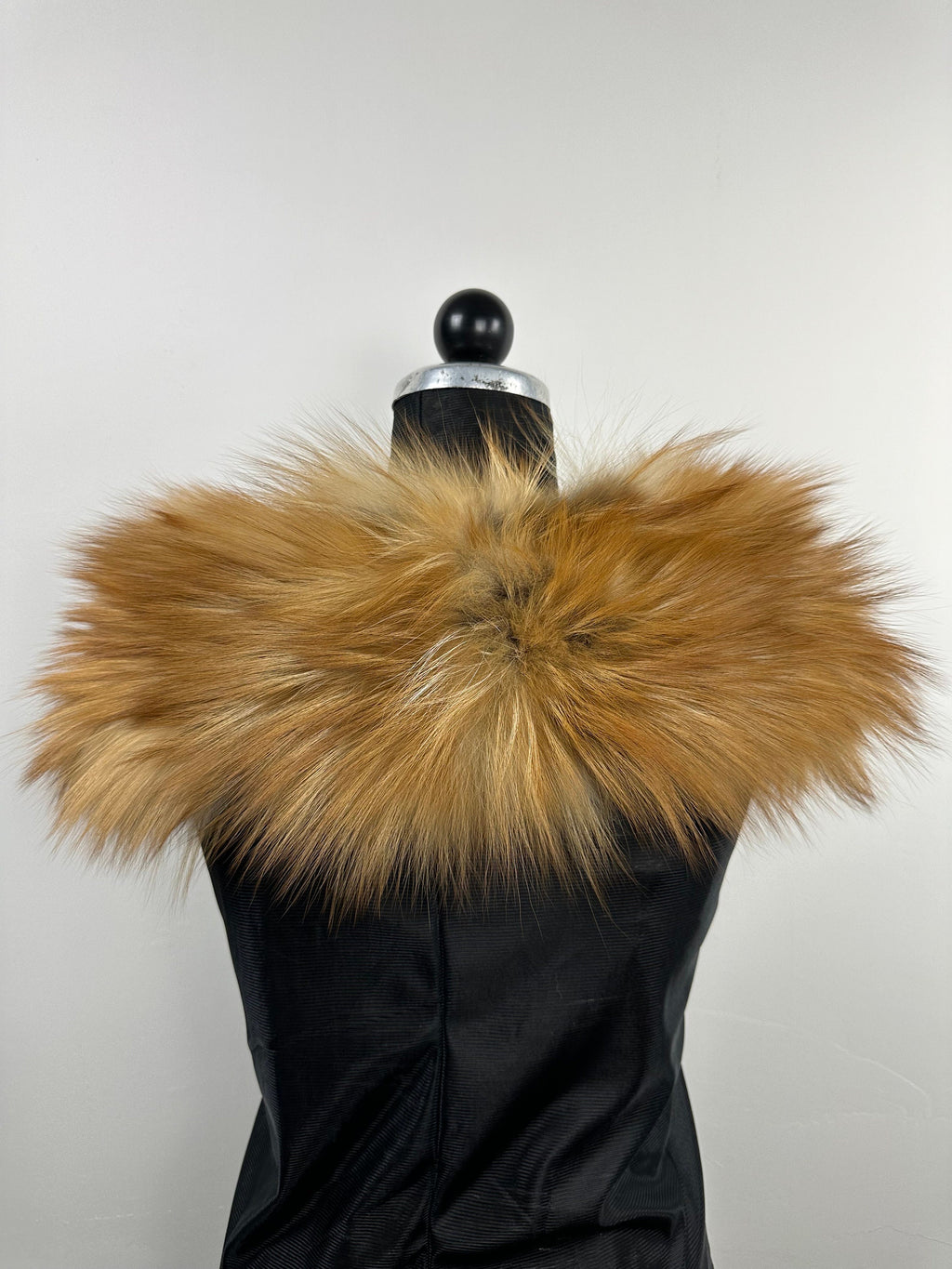 Handmade Golden Fox Fur Collar: Luxury Stole, Satin Lined