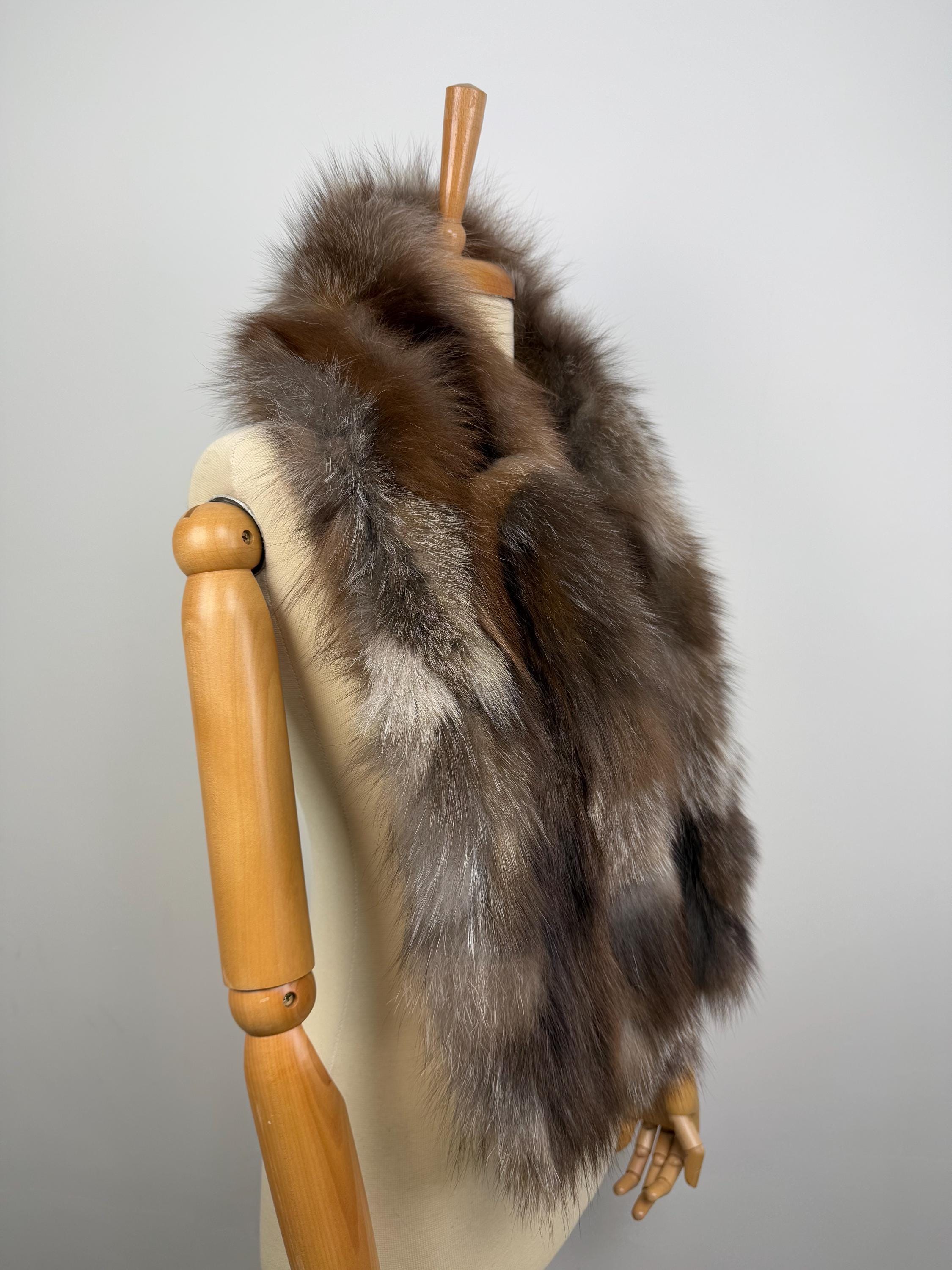 Real fur shawl scarf warp , genuine crystal fox fur stole