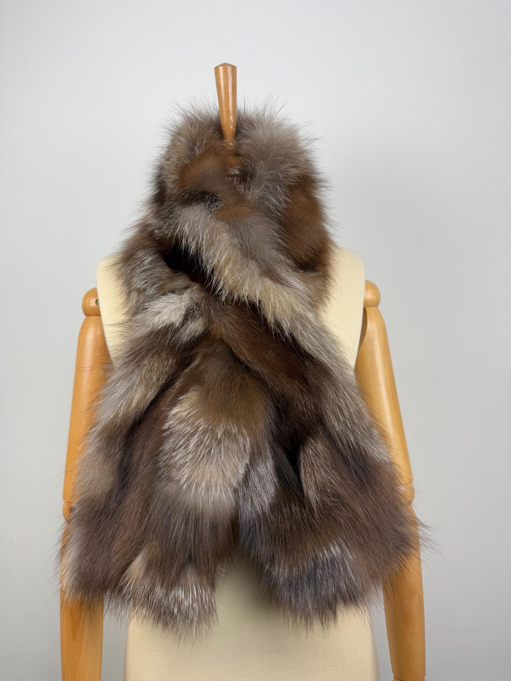 Real fur shawl scarf warp , genuine crystal fox fur stole