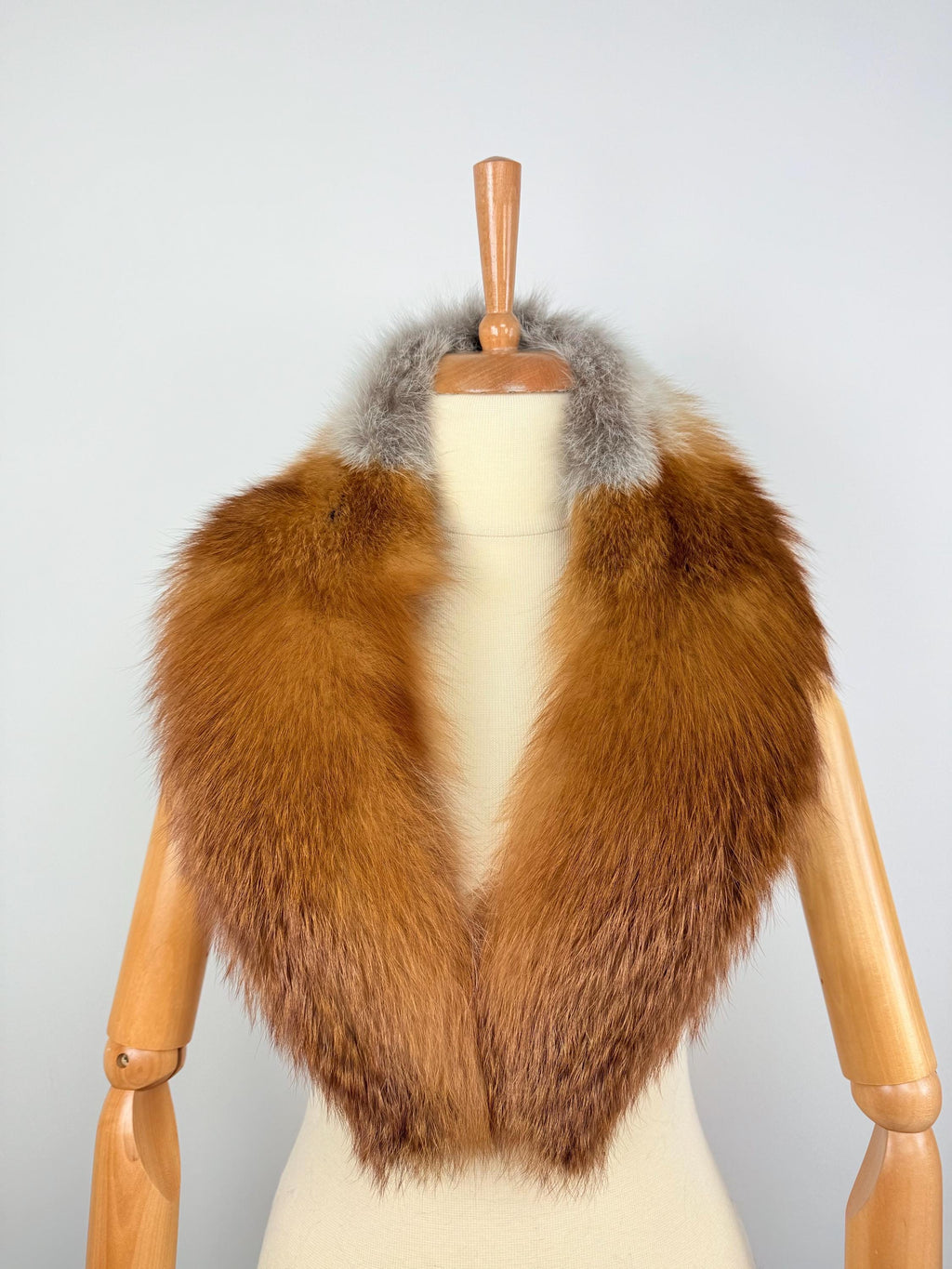 Luxury Red Fox Fur Collar – Real Fur, Handmade in Greece, Elegant Neck Accessory