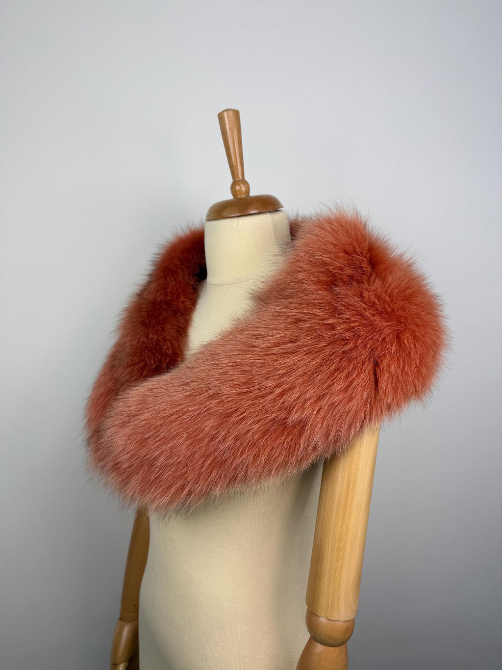 Orange Fox Fur Collar – Real Fur Collar, Handmade in Greece, Luxury Neck Accessory