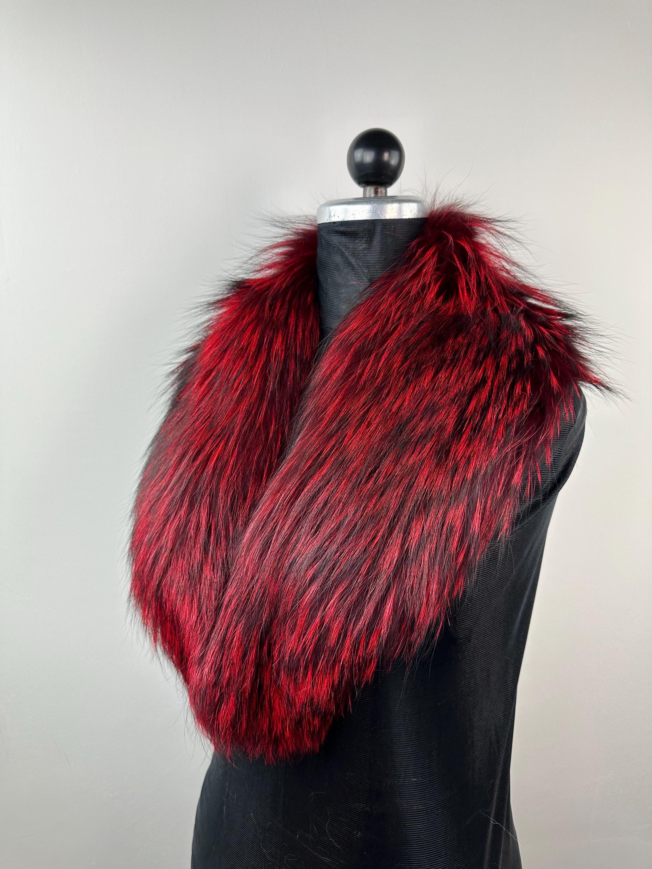 Luxury Red Fox Fur Collar – Real Fur, Handmade in Greece, Elegant Neck Accessory