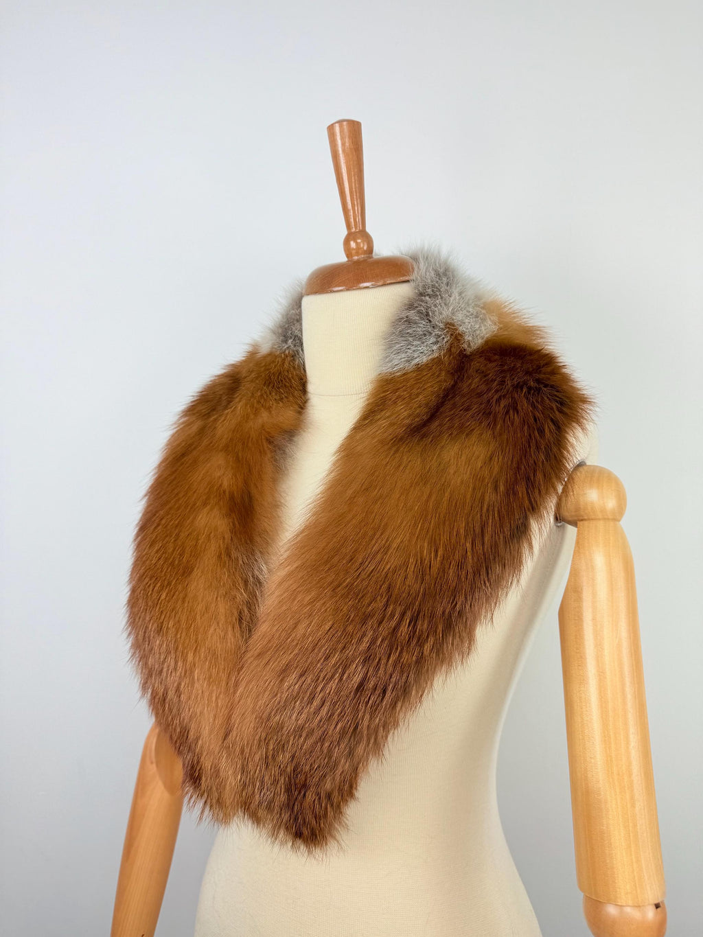 Luxury Red Fox Fur Collar – Real Fur, Handmade in Greece, Elegant Neck Accessory