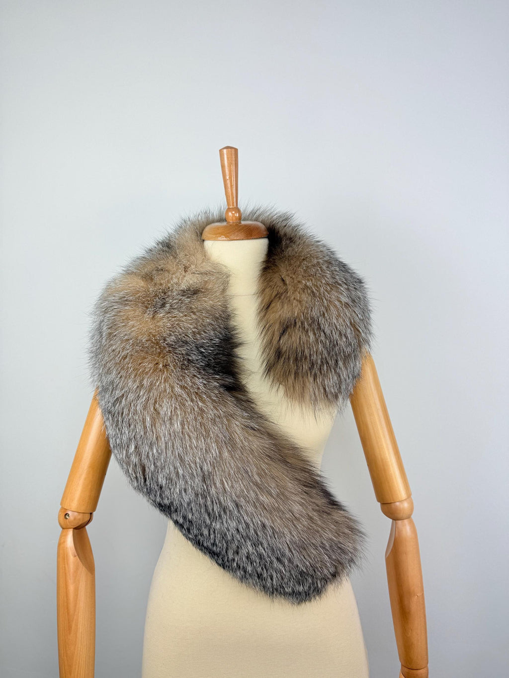 Crystal Fox Fur Collar – Real Fur Collar, Handmade in Greece, Luxury Coat Accessory