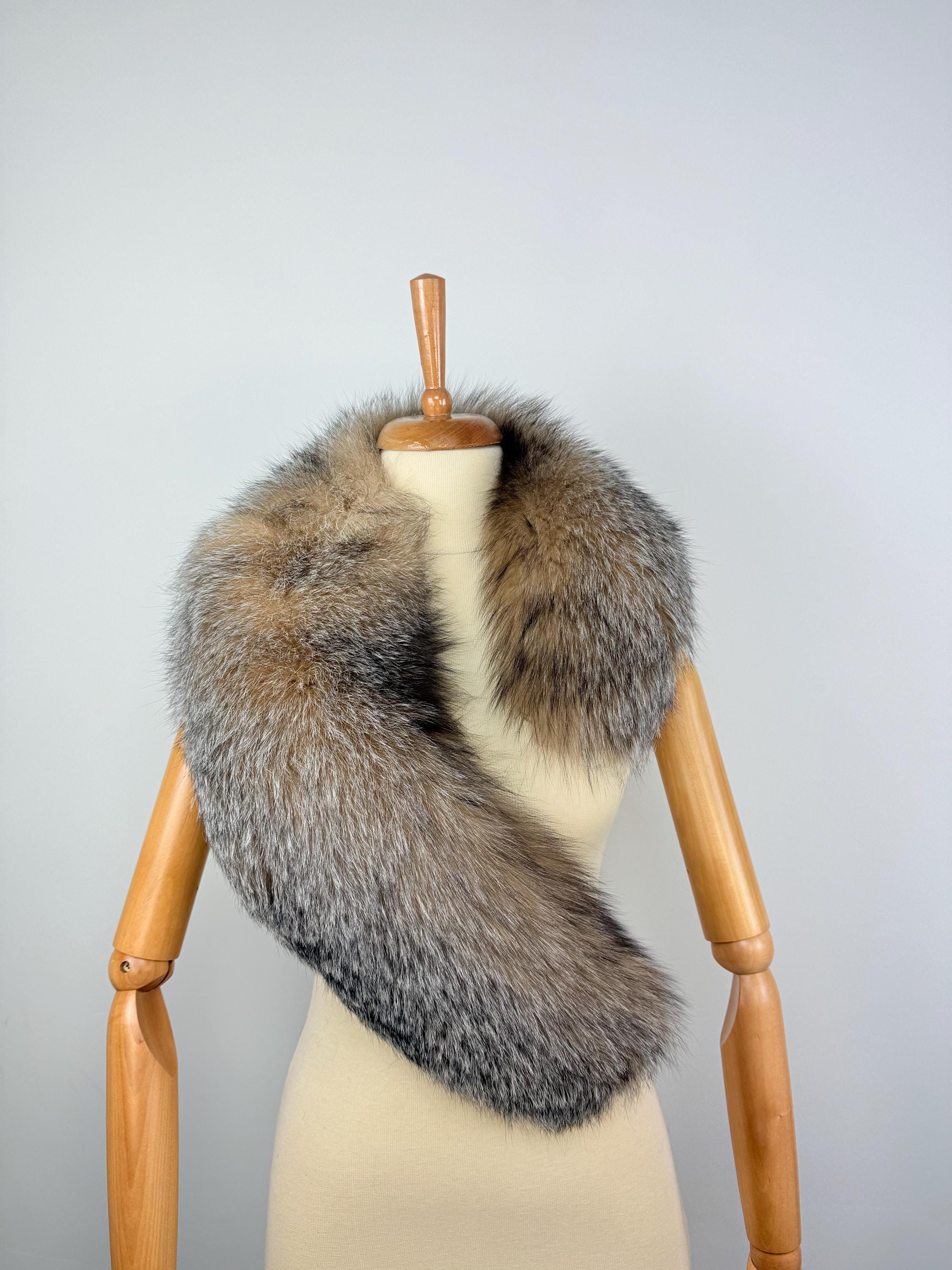 Crystal Fox Fur Collar – Real Fur Collar, Handmade in Greece, Luxury Coat Accessory