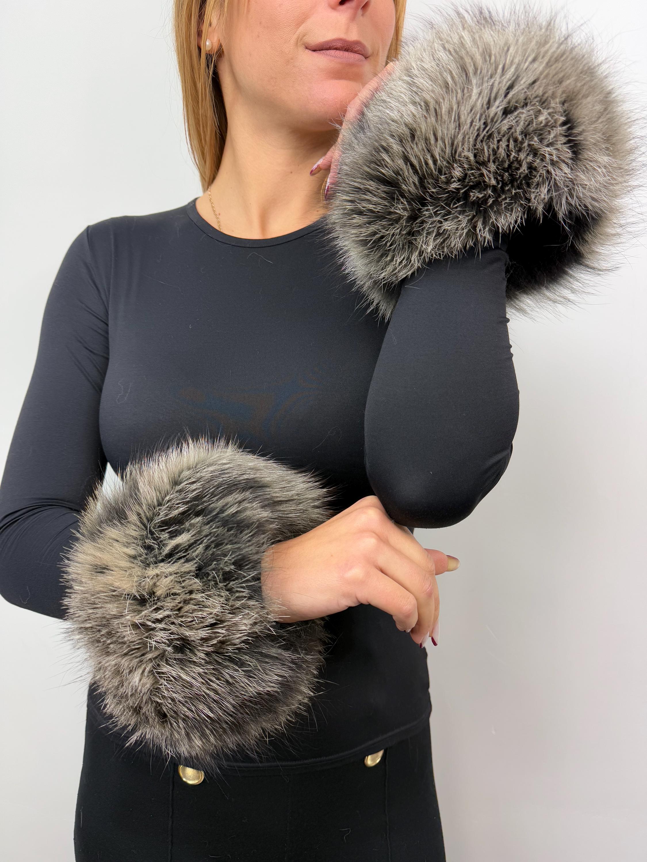 Real Fox Fur Cuffs: Handmade Fluffy Wrist Warmers (Set of Two)
