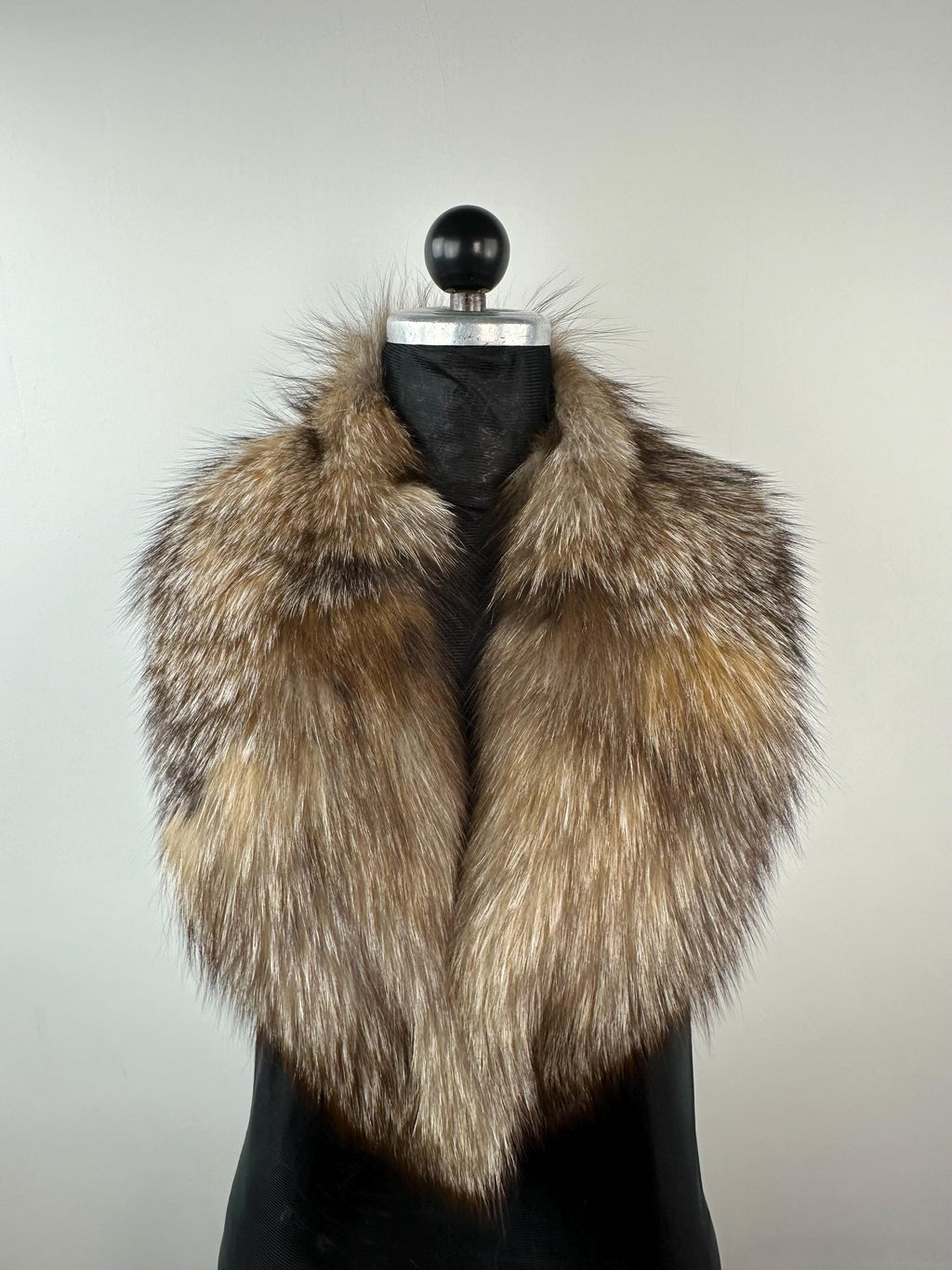 Genuine Crystal Fox Fur Collar: Handmade Fur Stole