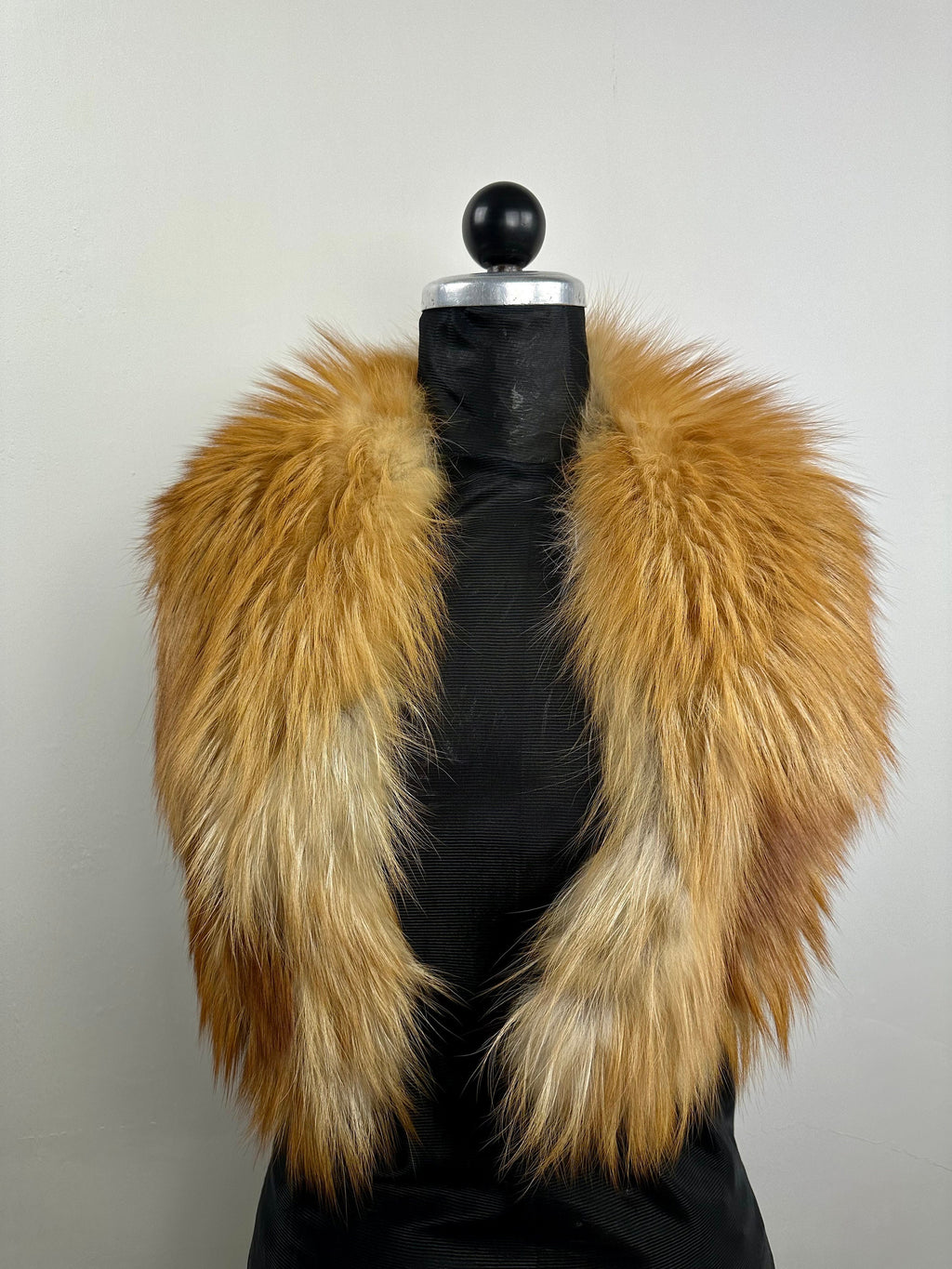 Golden Fox Fur Collar – Real Fur Neck Wrap, Luxury Handmade Stole