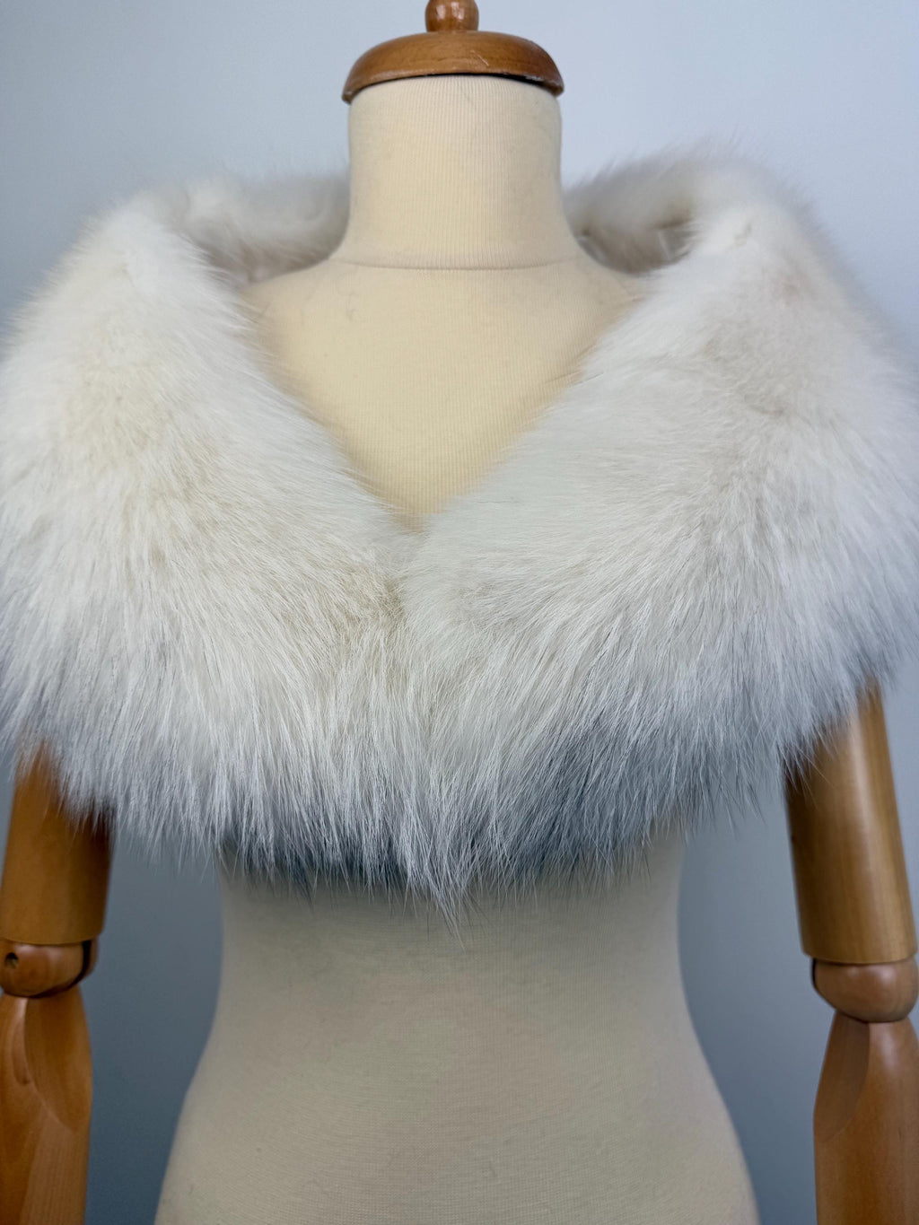 Luxury White Fox Fur Collar – Real Fur, Handmade in Greece, Elegant Neck Accessory