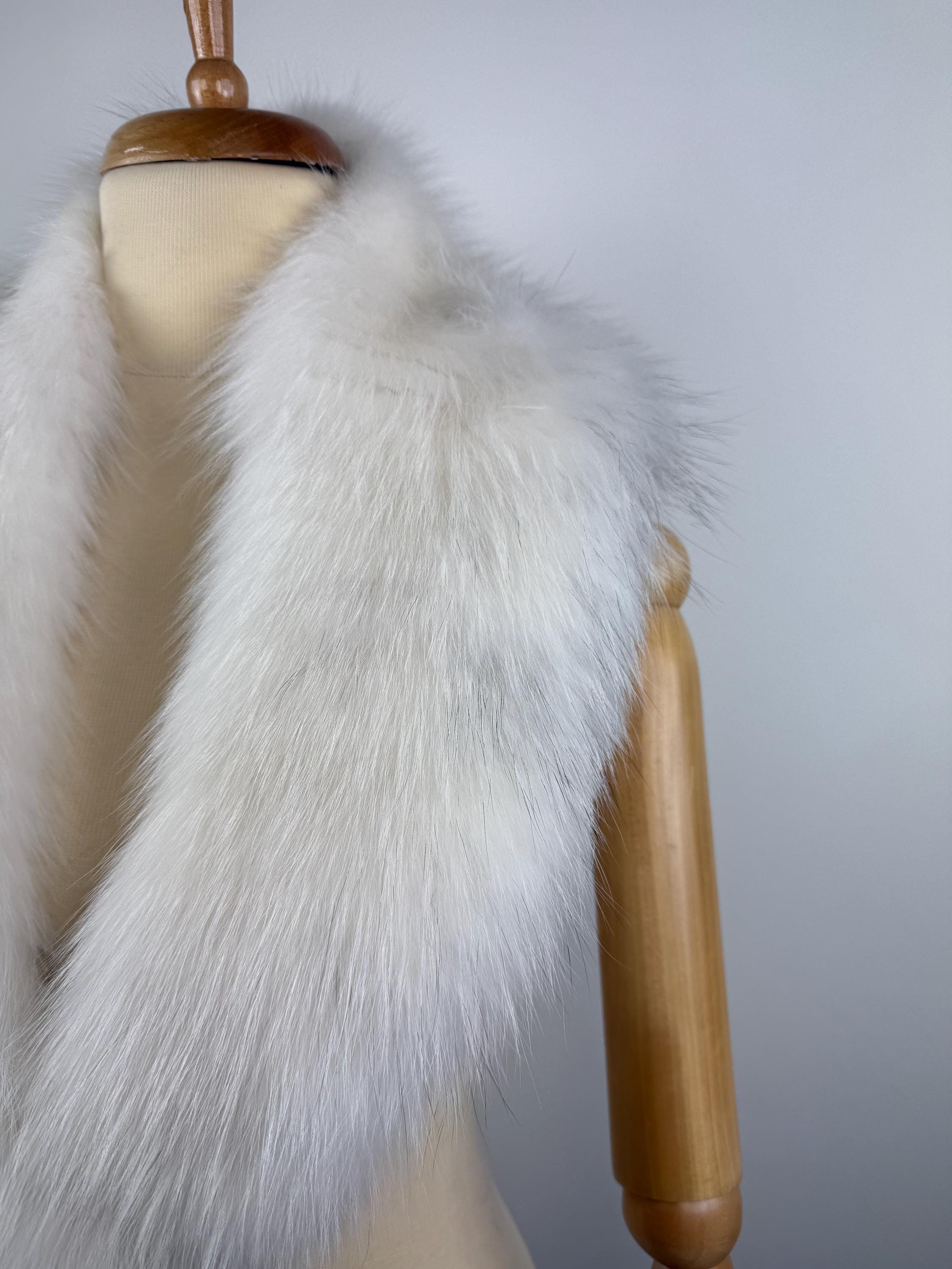 Genuine White Fox Fur Collar - Luxury Fur Stole
