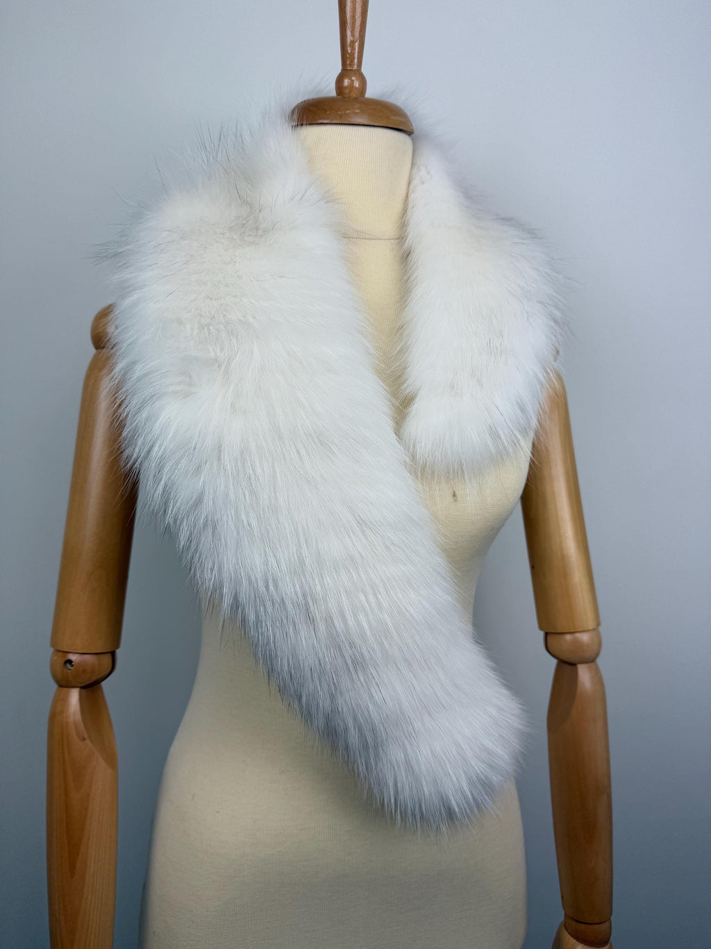 Genuine White Fox Fur Collar: Handmade Luxury Fur Stole