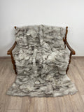Genuine Blue Fox Fur Blanket: Handmade Luxury Throw Bedspread