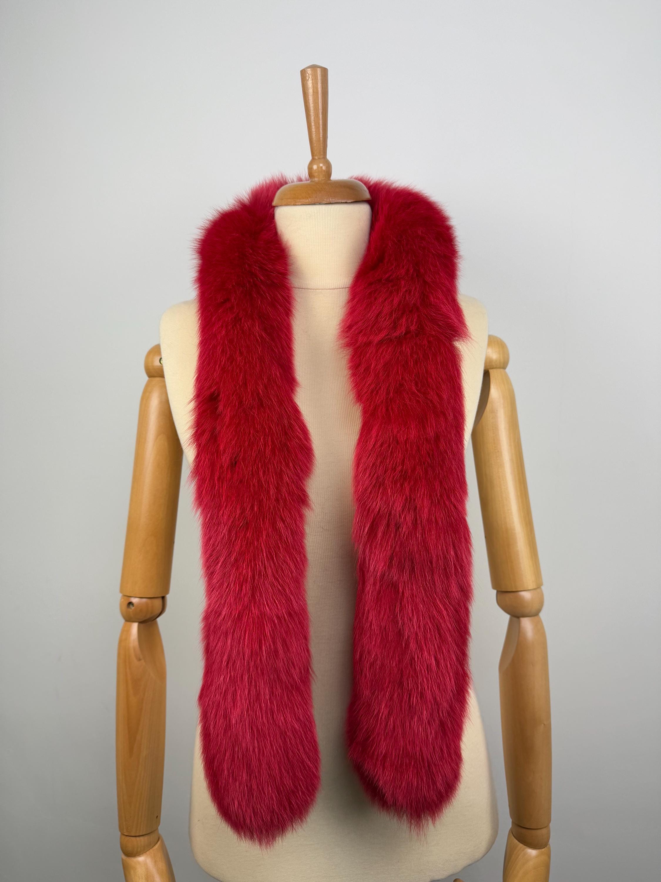 Red Fox Fur Scarf – Real Fur Scarf, Handmade in Greece, Luxury Winter Scarf