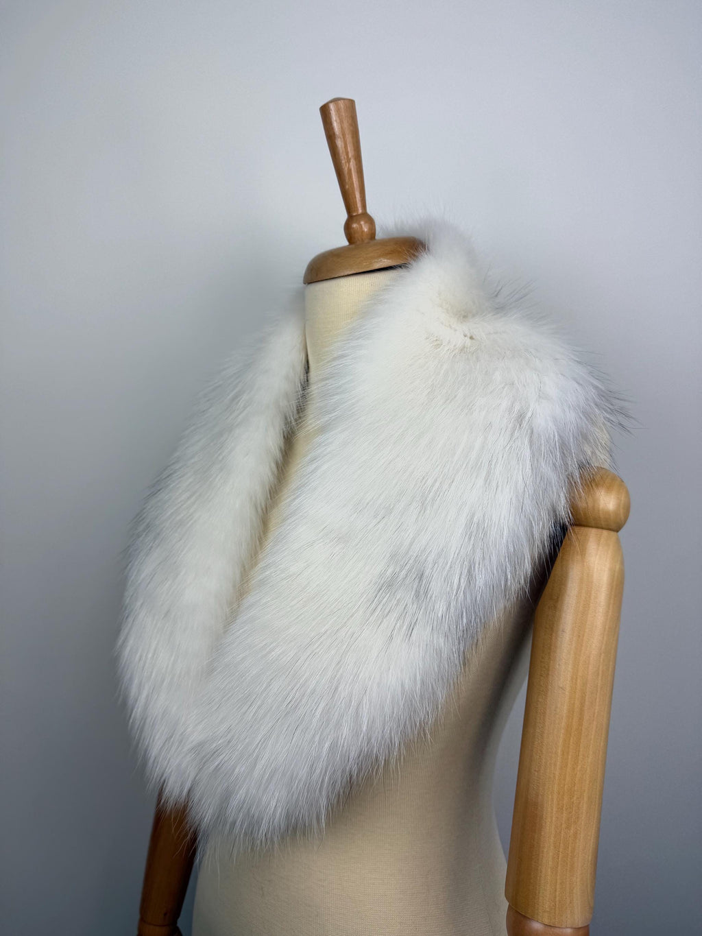 Genuine White Fox Fur Collar: Handmade Luxury Fur Stole