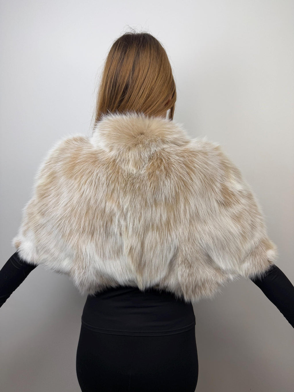 Luxury Snow Top Fox Fur Stole: Genuine Fur Shawl Bridal Wrap