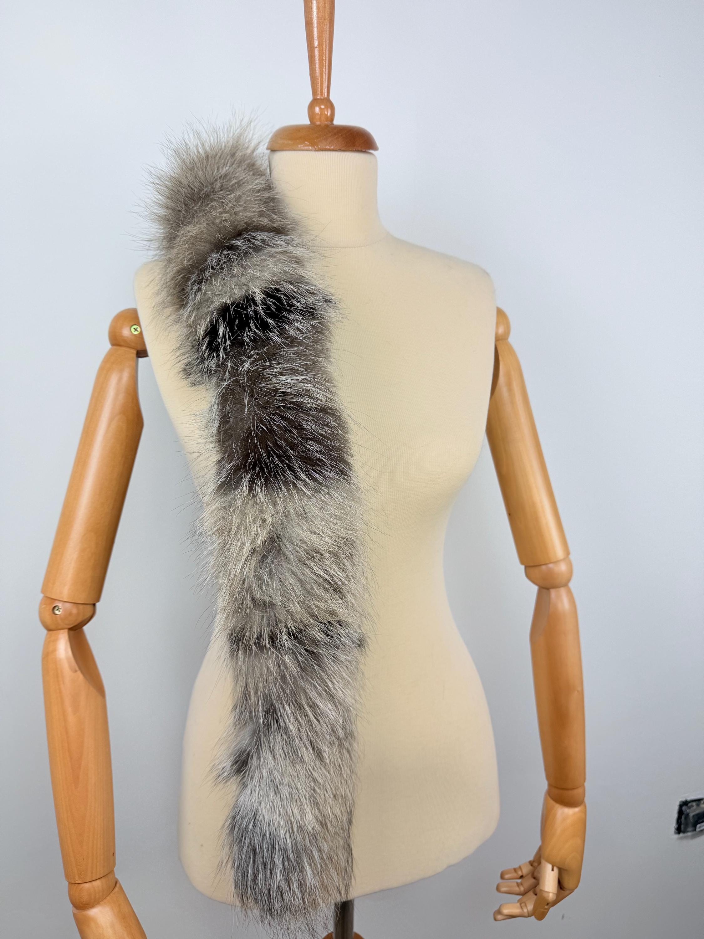 Cross Fox Fur Scarf – Real Fur Scarf, Handmade in Greece, Luxury Winter Scarf