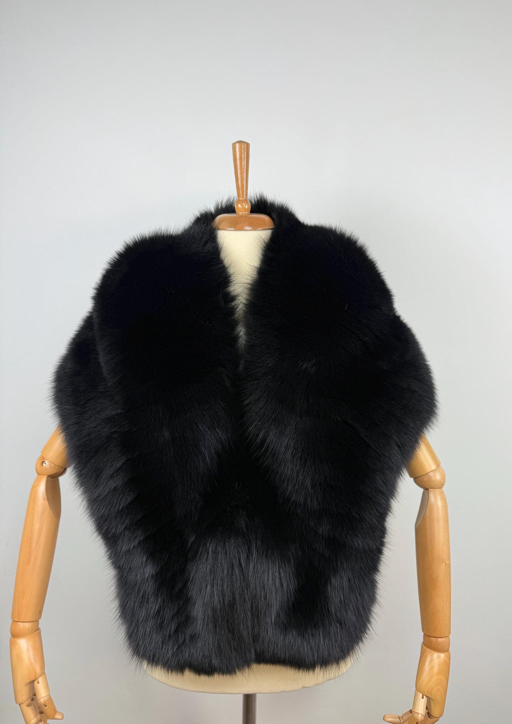 Black Fur Shawl: Luxurious Fox Fur Stole, Evening Wrap
