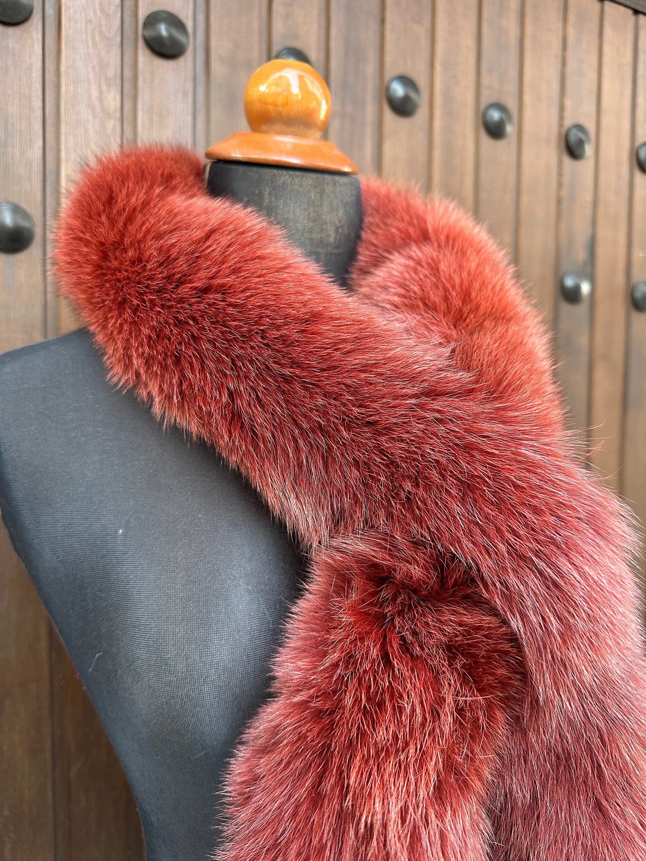 Fox Fur Scarf – Real Fur Scarf, Handmade in Greece, Luxury Winter Scarf