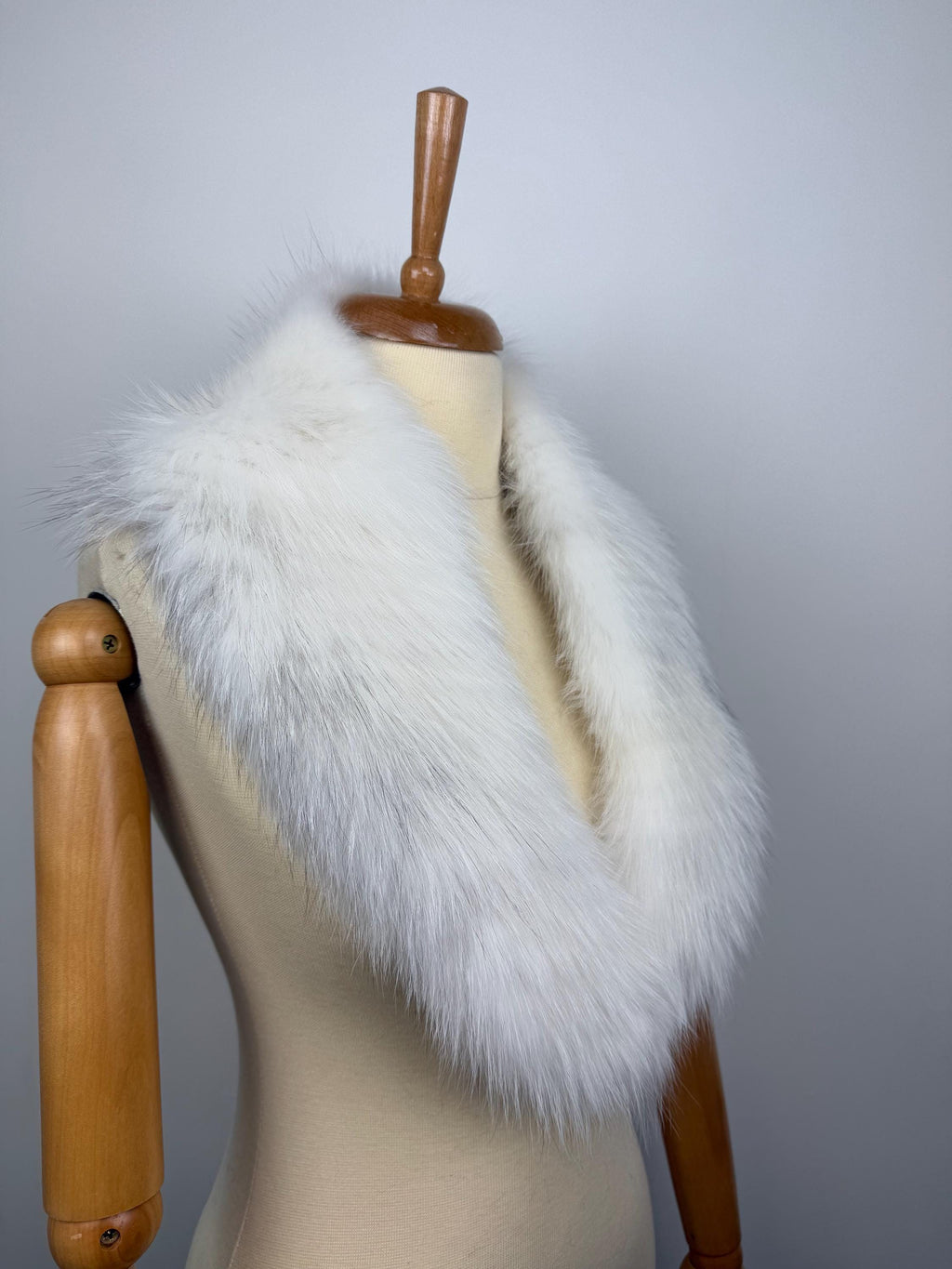 Genuine White Fox Fur Collar: Handmade Luxury Fur Stole