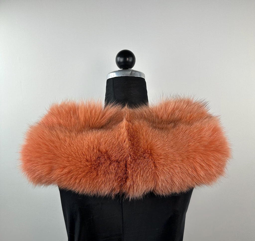 Luxury Orange Fox Fur Collar: Genuine Fur Stole
