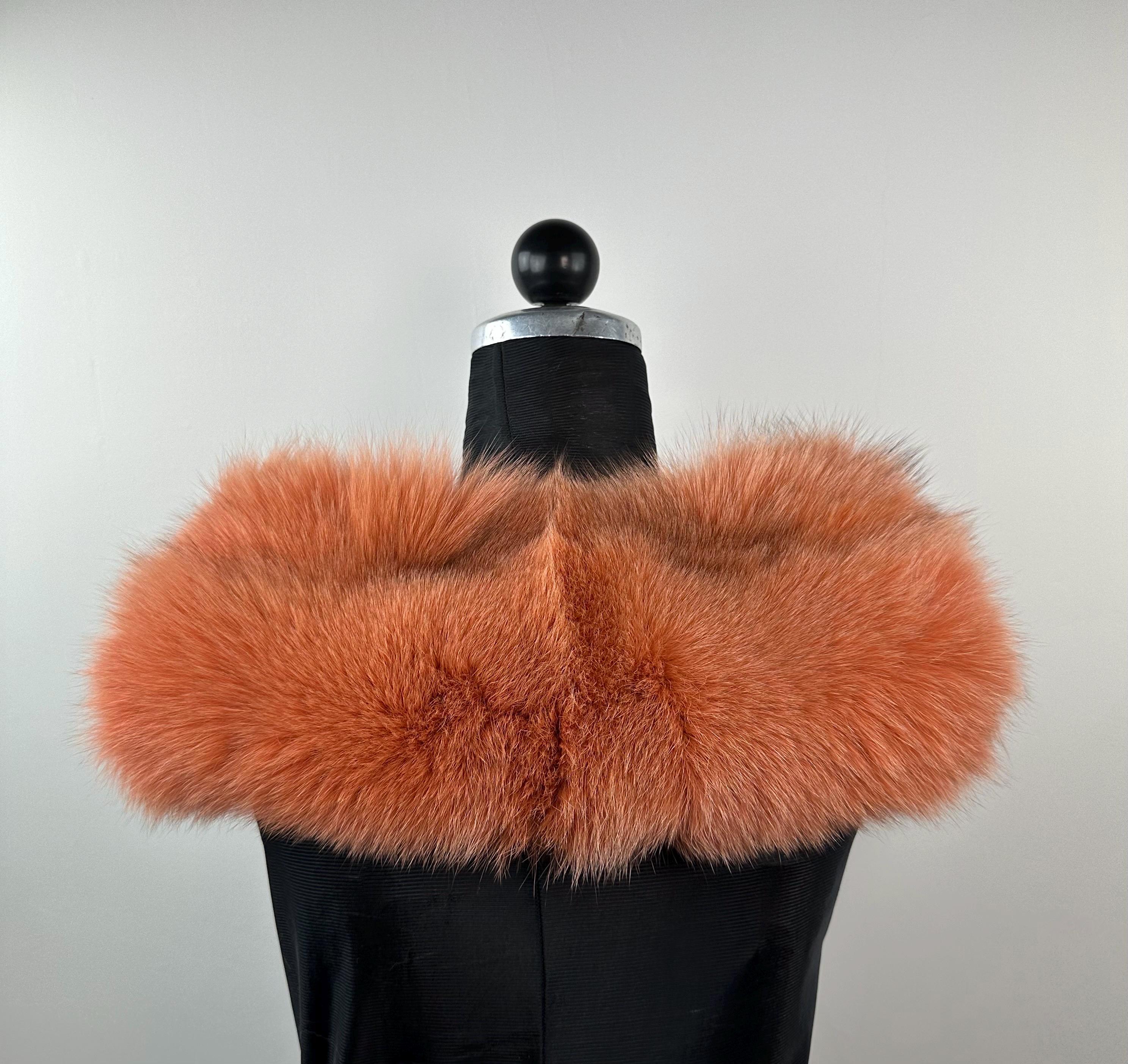 Luxury Orange Fox Fur Collar: Genuine Fur Stole