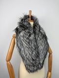 Silver Fox Fur Stole – Real Fur Wrap, Extra Long Luxury Fur, Handmade in Greece