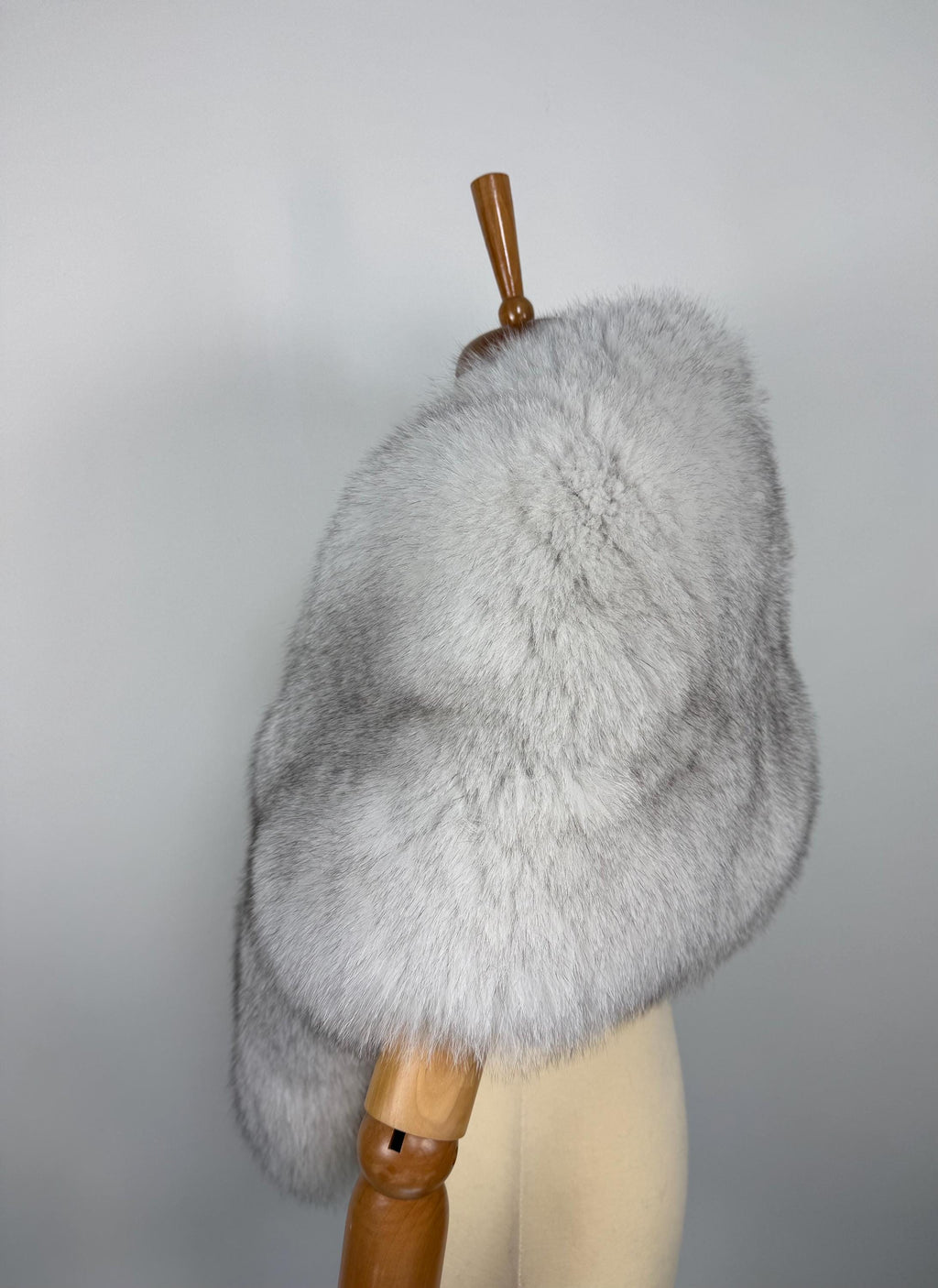 Luxury Fur Shawl: Real Blue Fox Fur Collar, Evening Stole, Winter Bridal Wrap