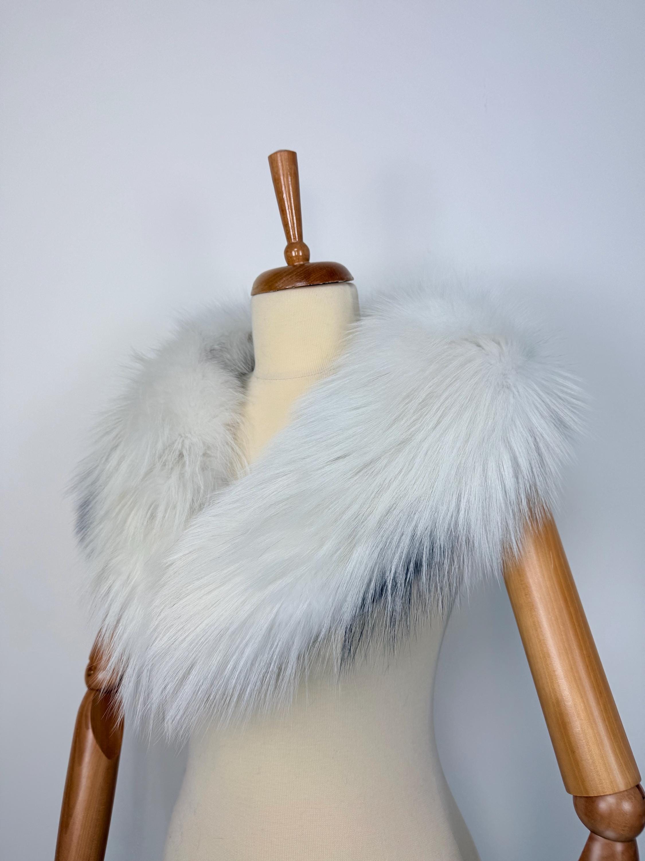 Real Platinum Fox Fur Collar: Luxury Fur Stole