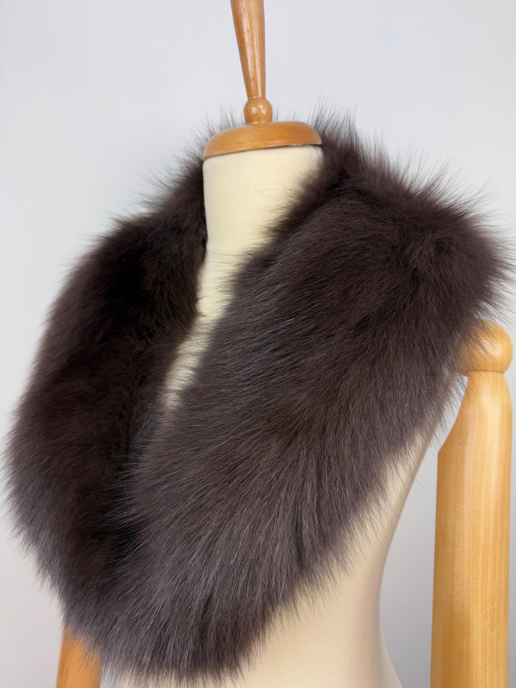 Brown Fox Fur Collar – Real Fur Collar, Handmade in Greece, Luxury Neck Accessory
