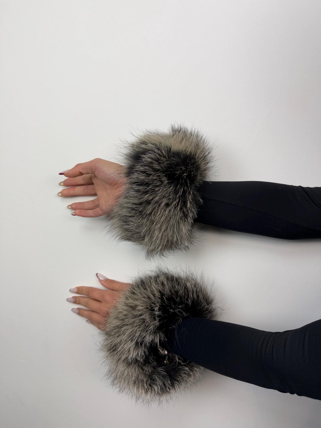 Real Fox Fur Cuffs: Handmade Fluffy Wrist Warmers (Set of Two)