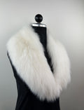 White Real Fox Fur Collar: Luxury Bridal Fur Stole