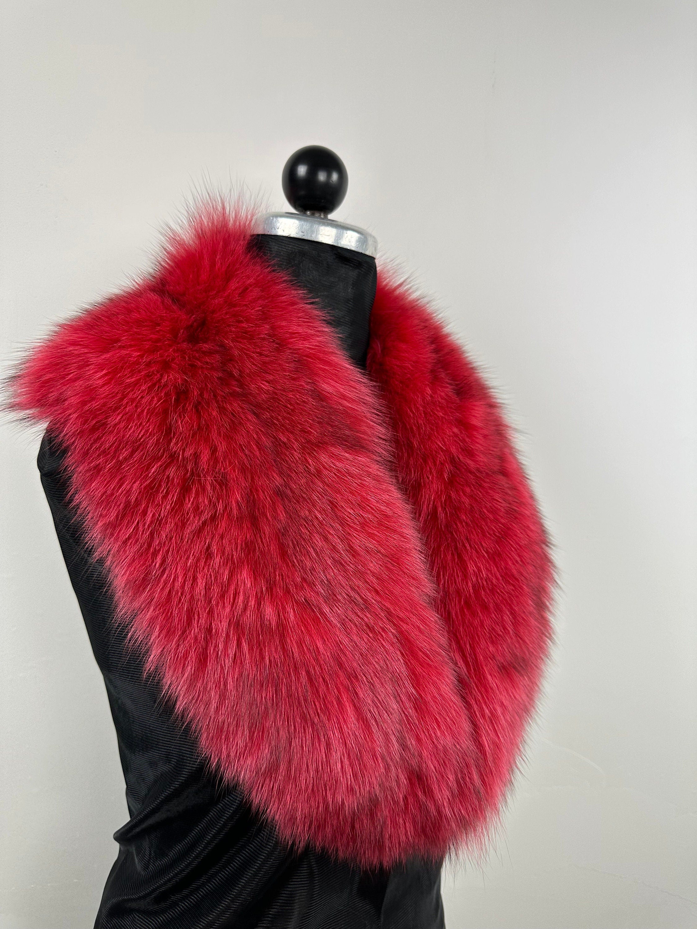 Red Fox Fur Collar: Handmade Genuine Fur Stole