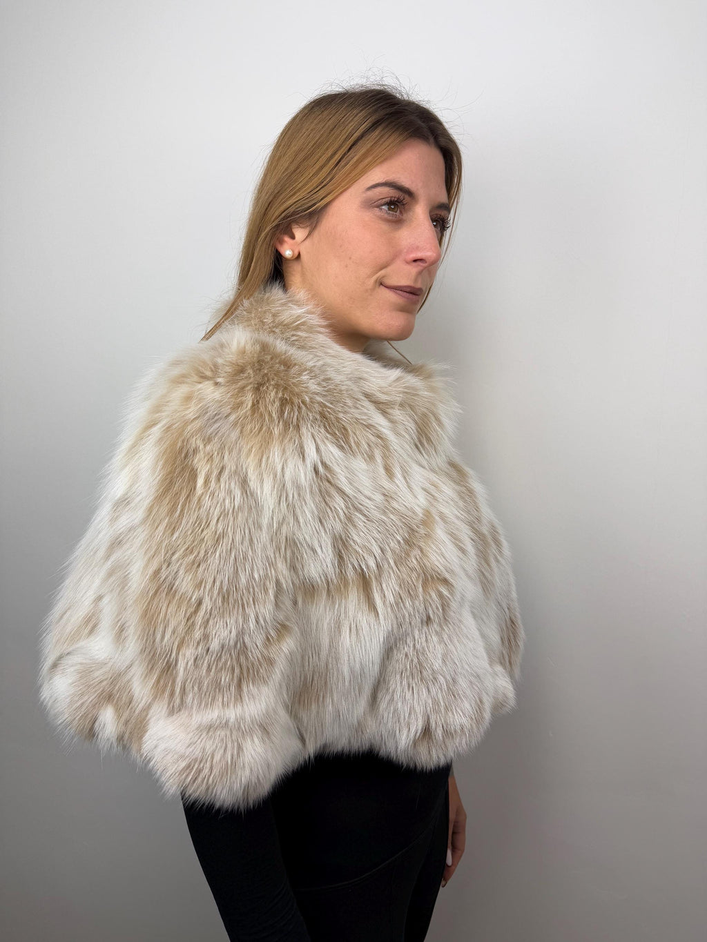 Luxury Snow Top Fox Fur Stole: Genuine Fur Shawl Bridal Wrap