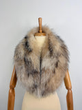 Natural Fur Collar: Luxury Real Fur Crystal Fox Stole Scarf