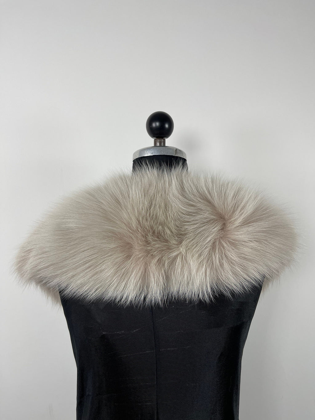 Fox Fur Collar – Real Fur Gray Collar, Handmade in Greece, Luxury Neck Accessory