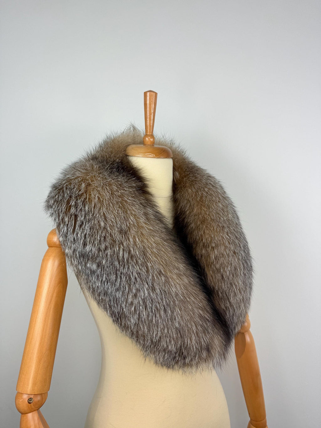 Crystal Fox Fur Collar – Real Fur Collar, Handmade in Greece, Luxury Coat Accessory