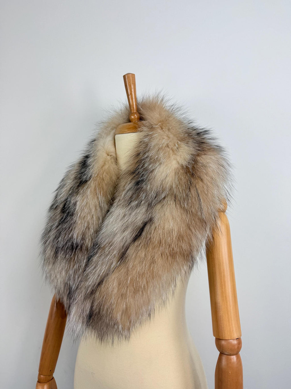 Natural Fur Collar: Luxury Real Fur Crystal Fox Stole Scarf