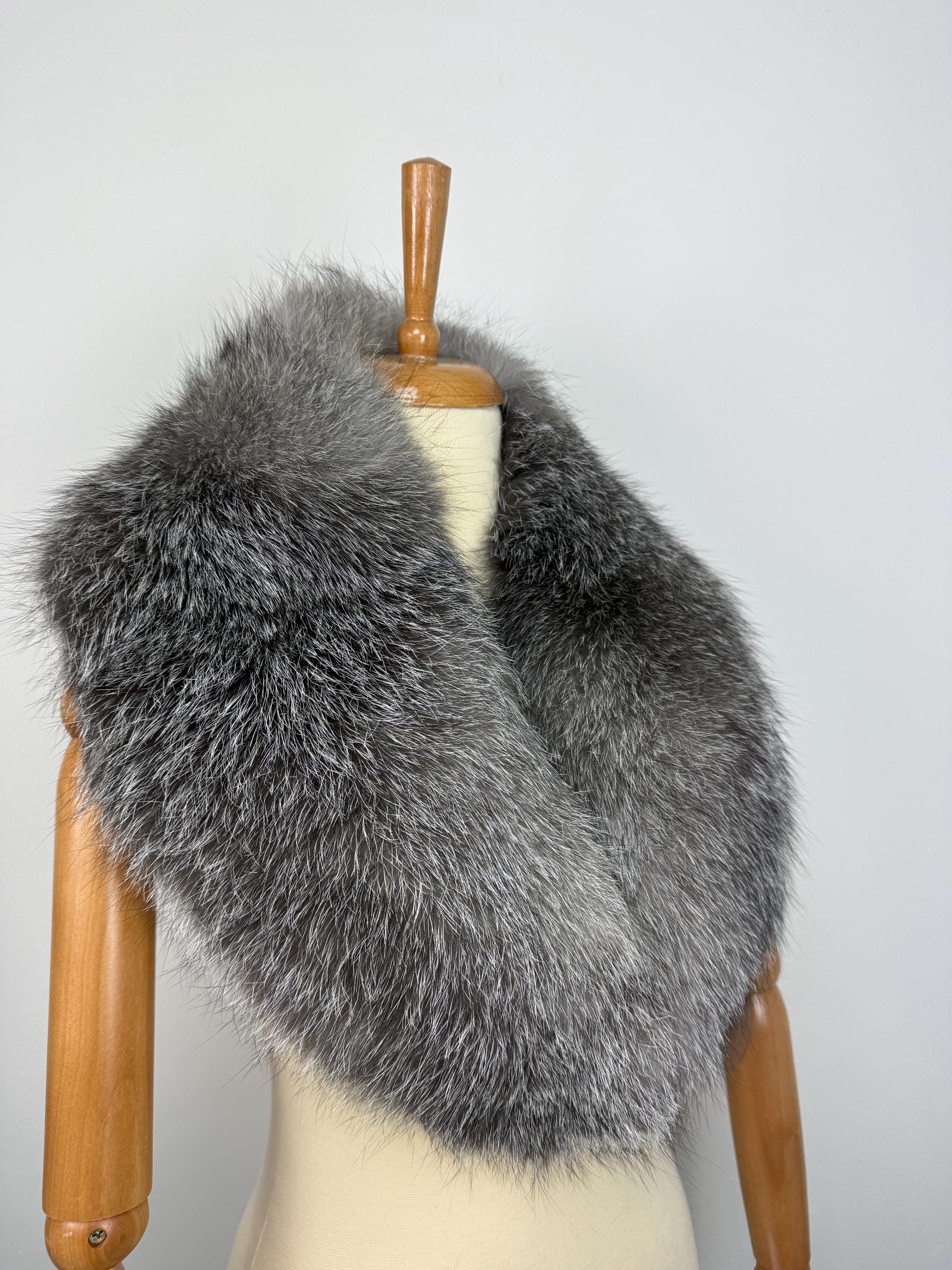 Frost Fox Fur Collar – Real Fur Collar, Handmade in Greece, Luxury Neck Accessory