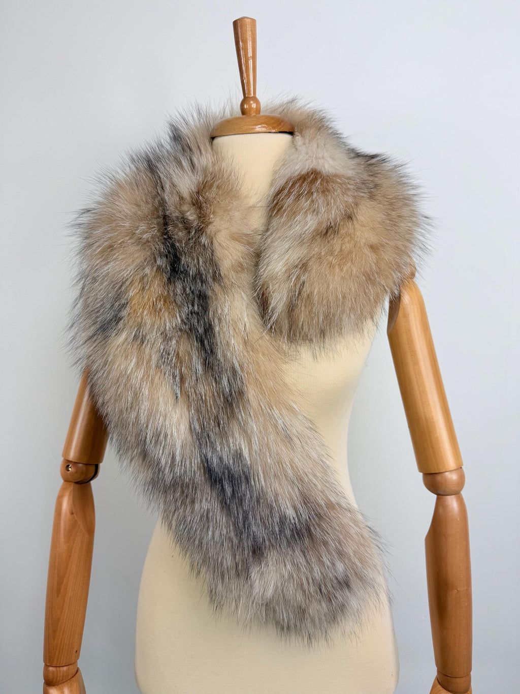 Natural Fur Collar: Luxury Real Fur Crystal Fox Stole Scarf