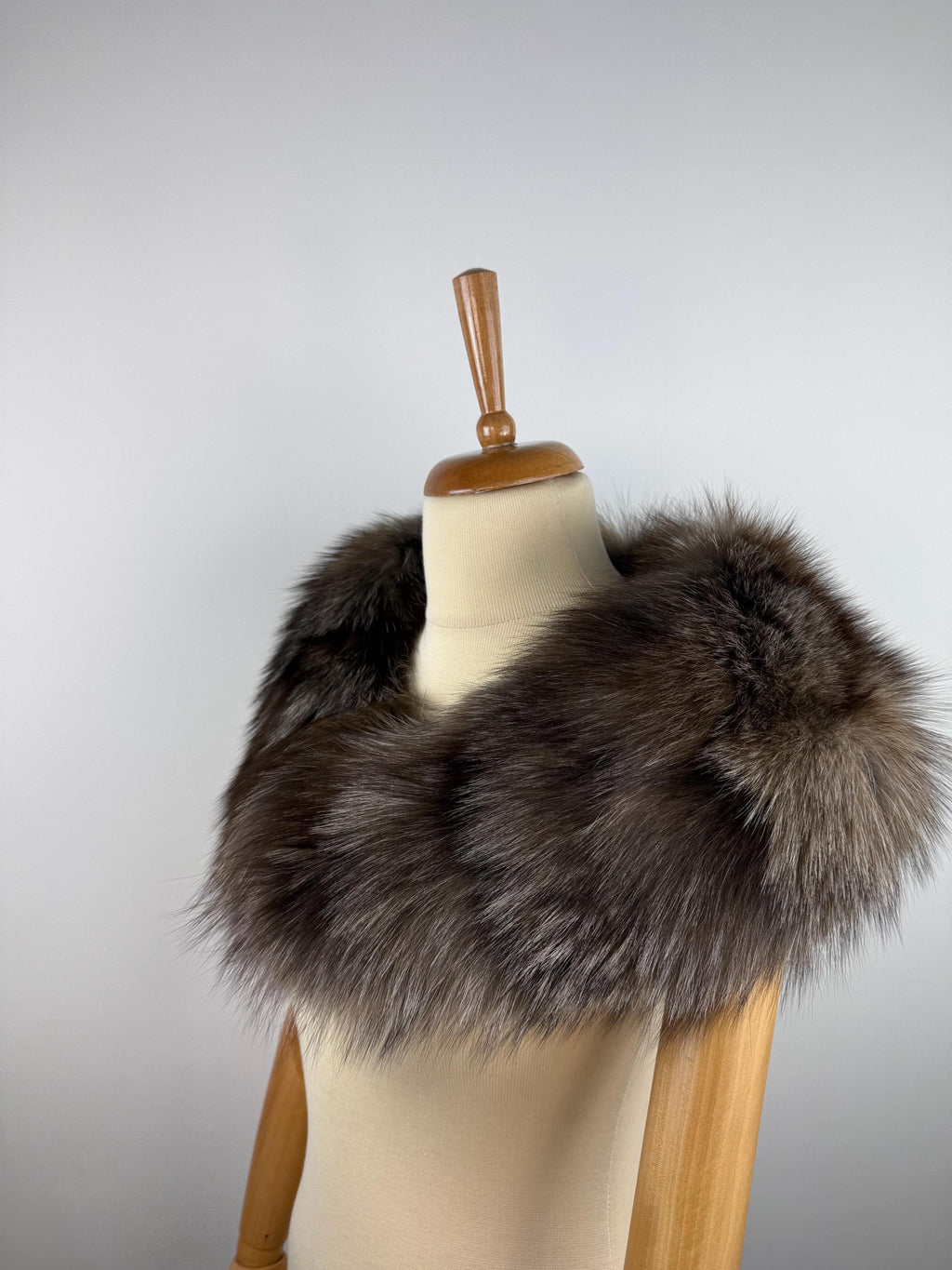 Genuine Crystal Fox Fur Collar: Handmade Luxury Stole
